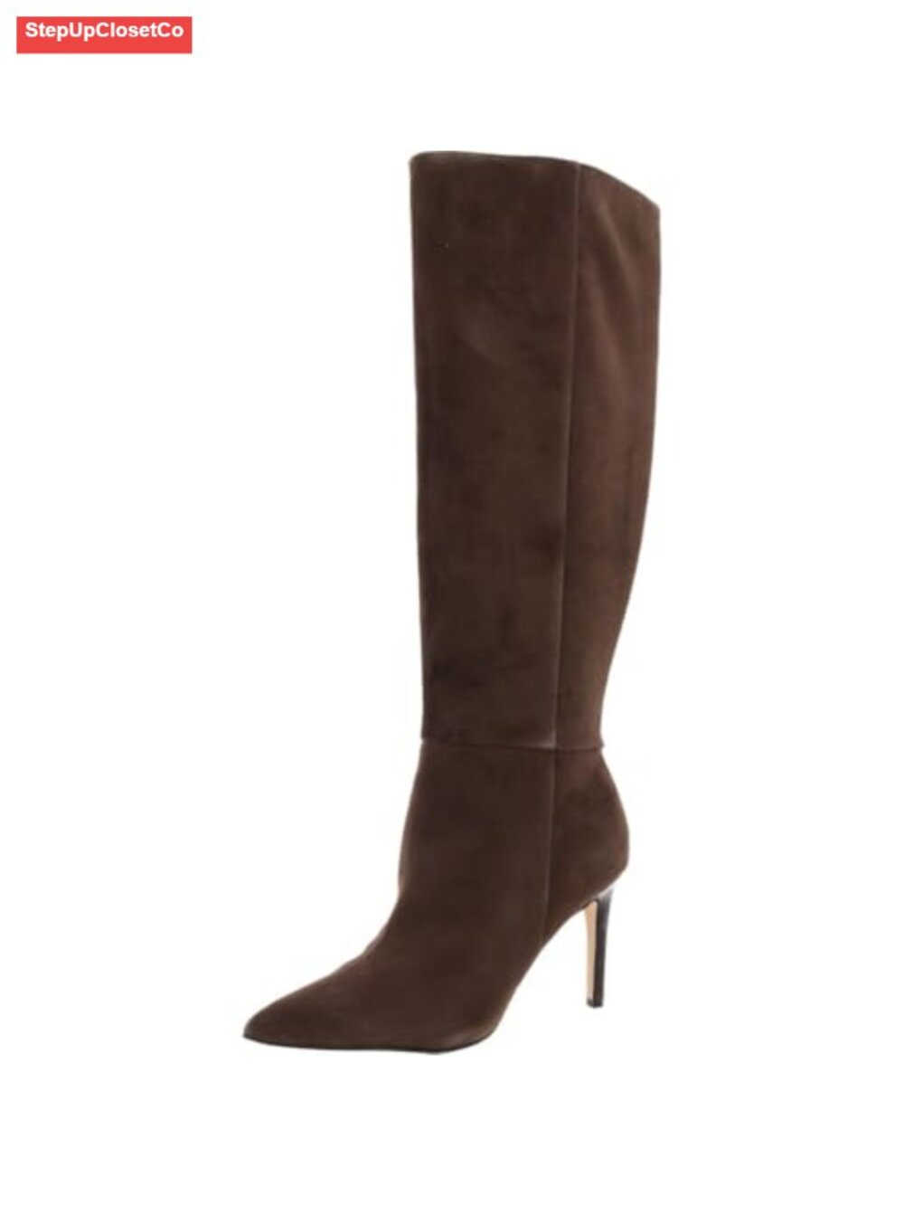 Pointy Toe Suede Knee-High Heeled Boots